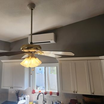 Home Mechanics - Heating & Cooling, Plumbing & Electrical - A mini-split installed by Home Mechanics in a kitchen in Millis, Massachusetts - Heating & Air Conditioning/HVAC Near Me - Chelmsford, Massachusetts Home Mechanics - Heating & Cooling, Plumbing & Electrical - A mini-split installed by Home Mechanics in a kitchen in Millis, Massachusetts - Heating & Air Conditioning/HVAC Near Me - Chelmsford, Massachusetts
