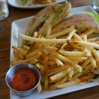 Grace's Table - chicken pesto sandwich w/ parmesan fries - New American Near Me - Napa, California Grace's Table - chicken pesto sandwich w/ parmesan fries - New American Near Me - Napa, California