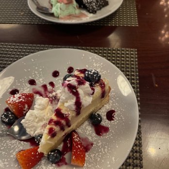 Casa Italiana - Chocolate cake with spumoni ice cream and limoncello cake with berries - Italian Near Me - Richmond, Virginia
