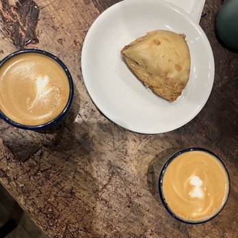 Page & Leaf Cafe - Two cortado and scone - Coffee & Tea Near Me - Cambridge, Massachusetts