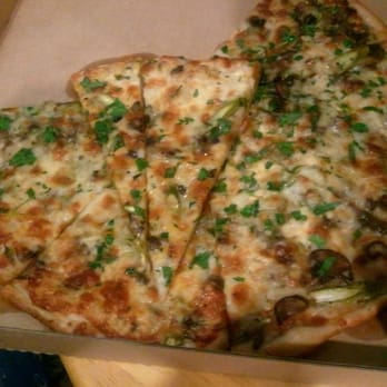 Cheese Board Pizza - Fresh Asparagus, Shiitake Mushrooms, Mozzarella & Primadonna Gouda Cheese, Garlic Olive Oil, and Italian Parsley. SUPER GOOD!!! - Pizza Near Me - Berkeley, California
