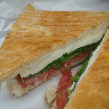 Gastronomia Italia - A lovely salami and mozzarella panini, can't go wrong for £4.50. (It's bigger then it looks) - Delis Near Me - London, XGL Gastronomia Italia - A lovely salami and mozzarella panini, can't go wrong for £4.50. (It's bigger then it looks) - Delis Near Me - London, XGL