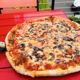 Pizza with mushrooms. Pizza with mushrooms.
