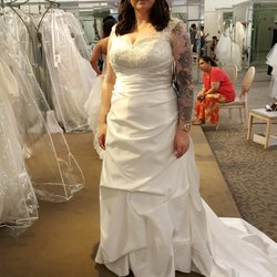 David's Bridal - This is the fit & flare I mentioned in my review. It was the most flattering of all the dresses I tried on and it really was beautiful