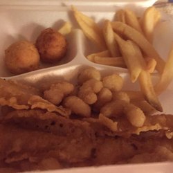 Captain D's - Fish and popcorn shrimp dinner with French Fries