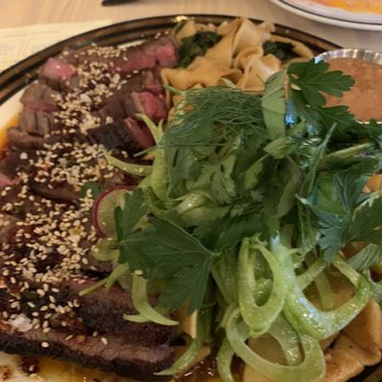 Little Bear - XL Meat (steak with noodles, cucumber, and other vegetables in delicious sauce) - New American Near Me - Atlanta, Georgia