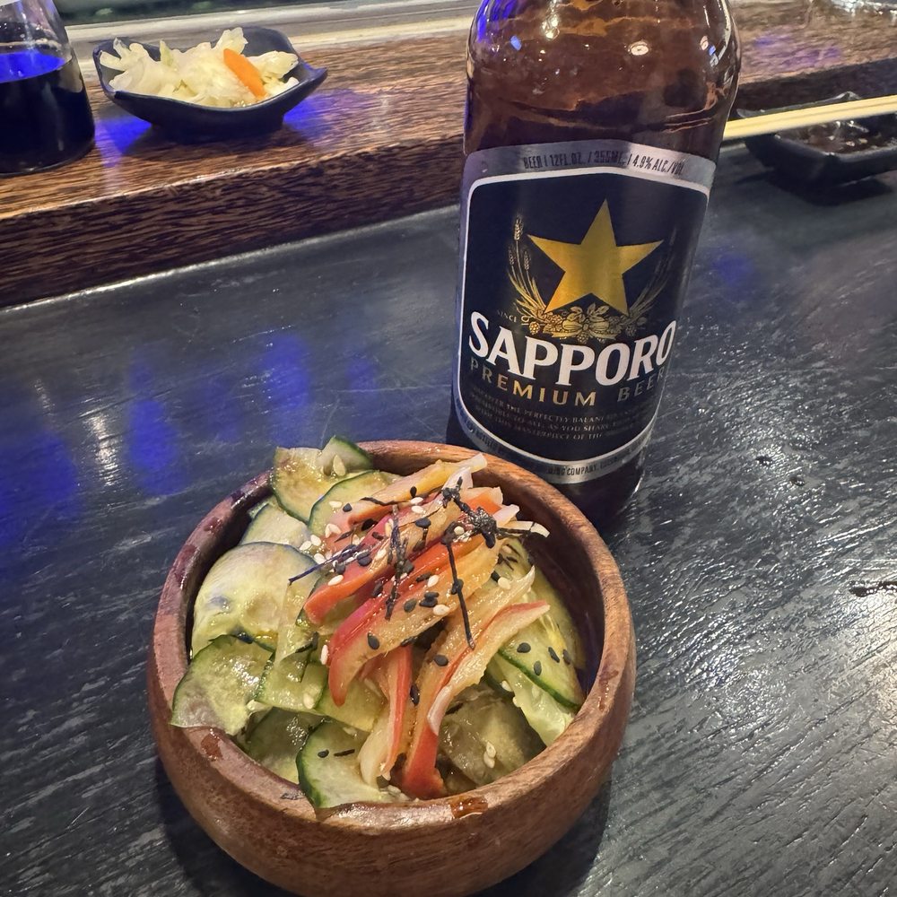 Kaoru Sushi - Hokkigai cucumber special with cold Sapporo Beer - Japanese Near Me - Richmond, California Kaoru Sushi - Hokkigai cucumber special with cold Sapporo Beer - Japanese Near Me - Richmond, California