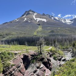Waterton Lakes National Park - Looking west from red rocks