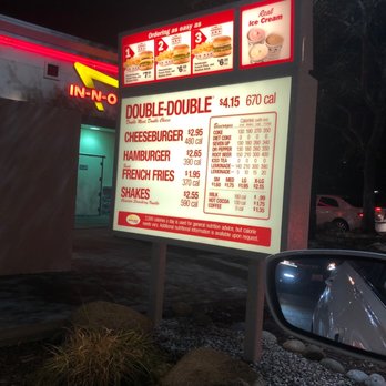 In-N-Out Burger - Drive thru menu - Burgers Near Me - Pinole, California