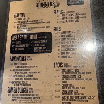 Gunners Tex Mex BBQ - Menu - Barbeque Near Me - Glacier, Washington