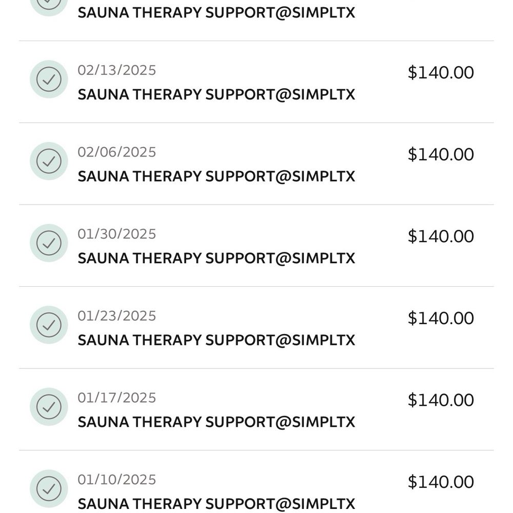 Sauna Therapy - My weekly cash pay payments - Counseling & Mental Health Near Me - Dallas, Texas Sauna Therapy - My weekly cash pay payments - Counseling & Mental Health Near Me - Dallas, Texas
