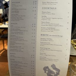 Wine and cocktail menu Wine and cocktail menu