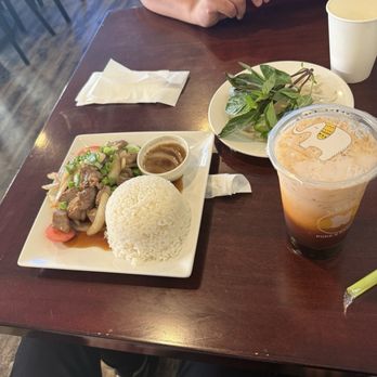 Angkor - The beef lok lak was really delicious, Thai ice tea is sweet. Friendly stuff and fast service! - Vietnamese Near Me - Palmdale, California