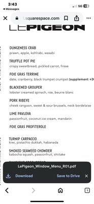 Menu photo 3 Le Pigeon Portland, OR Menu photo 3 Le Pigeon Portland, OR