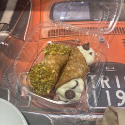 Pistachio Cannoli and Ghiradelli Cannoli