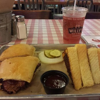 Armadillo Willy's BBQ - Certified Angus Beef Prime Brisket and Texas toast My drink: Enhanced water flavor watermelon - Barbeque Near Me - Dublin, California