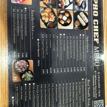 Pho Chef - Menu - Soup Near Me - Columbus, Ohio