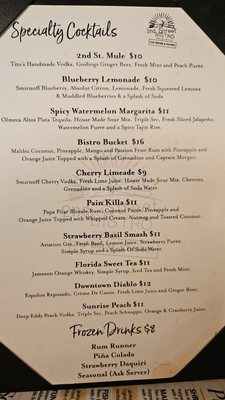 Menu photo 5 2nd Street Bistro Fort Pierce, FL