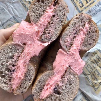 Old School Bagel Cafe - blueberry bagel with strawberry cream cheese - Cafes Near Me - Oklahoma City, Oklahoma Old School Bagel Cafe - blueberry bagel with strawberry cream cheese - Cafes Near Me - Oklahoma City, Oklahoma