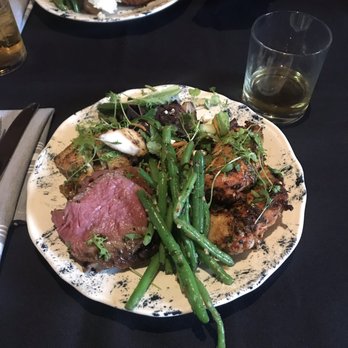 Haywire - Pan Seared Gulf Snapper and Herb Crusted Chicken Breast w/Sautéed Green Beans - New American Near Me - Plano, Texas