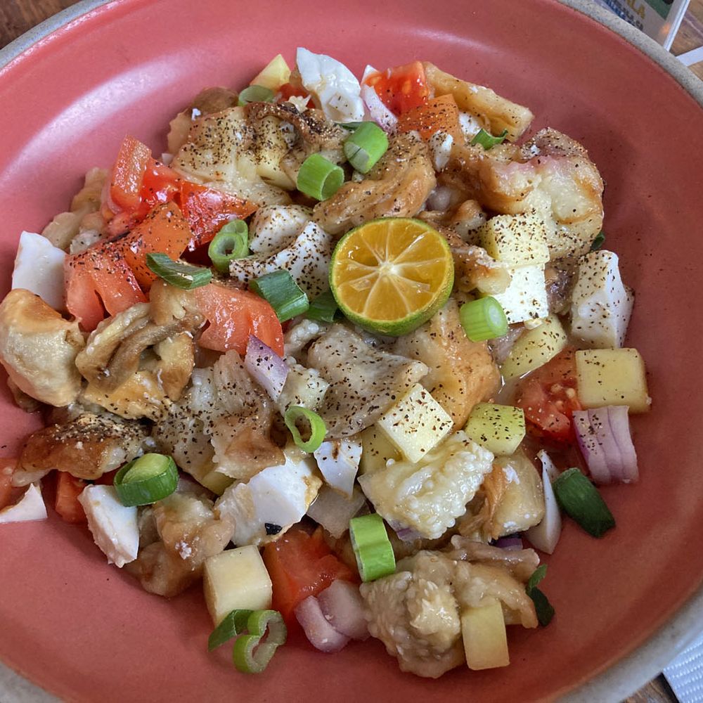 Makilala - Ensaladang Talong (grilled eggplant salad with salted egg) - Filipino Near Me - Toronto, Ontario Makilala - Ensaladang Talong (grilled eggplant salad with salted egg) - Filipino Near Me - Toronto, Ontario