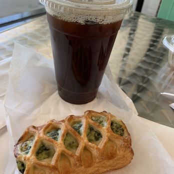 Burney's Sweets & More - Spinach and feta pie and vanilla iced coffee - Bakeries Near Me - Raleigh, North Carolina Burney's Sweets & More - Spinach and feta pie and vanilla iced coffee - Bakeries Near Me - Raleigh, North Carolina