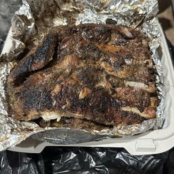 Jam N Jerk Kitchen - Half a rack of Jerk smoked ribs.