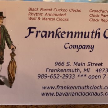 Frankenmuth Clock & German Gift - Business card - Clock Repair Near Me - Frankenmuth, Michigan