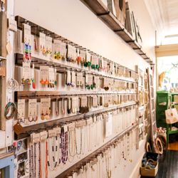 Latitudes Fair Trade Store - The famed jewelry wall.