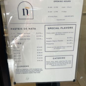 Holy Nata - Menu - Bakeries Near Me - San Francisco, California Holy Nata - Menu - Bakeries Near Me - San Francisco, California