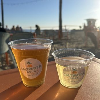 Saltwater Deck - Modelo ($8), Chardonnay ($9) - Sunday funday cheers! - New American Near Me - Long Beach, California