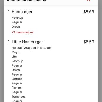 Five Guys - My order, showing I had requested the lettuce wrap on the little burger. - Burgers Near Me - Charlotte, North Carolina