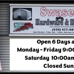 Swasey's Hardware & Hobbies - Welcome!