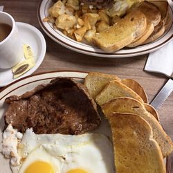 Iron Kettle Coffee Shoppe & Restaurant - #5 - steak, eggs, and toast; #6 - steak, eggs, toast, and home fries