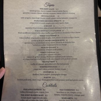 The Joint - Happy Hour menu - Gastropubs Near Me - San Diego, California