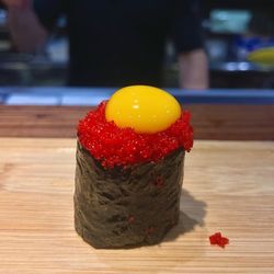 Shin’s Sushi - Massago egg nigiri