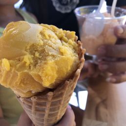 Mango and cantaloupe ice cream