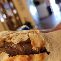 Pat's Place - Burnt the bottom of the bread so bad it crumbled