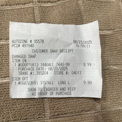 AutoZone Auto Parts - Receipt proof
