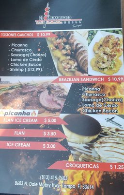 Menu photo 3 El Churrascaso Grill Tampa, FL
