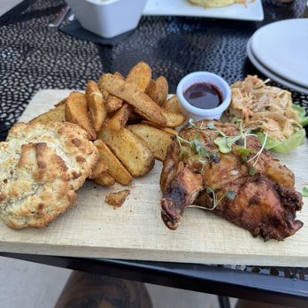 The Deck Bucks County Playhouse - Southern Chicken, Wedges, Biscuit & Cold Slaw - New American Near Me - New Hope, Pennsylvania