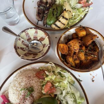 Skaf’s on York - Shish Kebab Plate Lamb Kebab Plate Spicy Garlic Potatoes - Salad Near Me - Los Angeles, California Skaf’s on York - Shish Kebab Plate Lamb Kebab Plate Spicy Garlic Potatoes - Salad Near Me - Los Angeles, California
