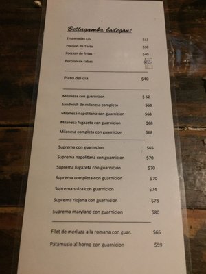 Menu photo 2 Bellagamba Buenos Aires, C