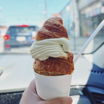 Small Oven Pastry Shop - Pistachio soft serve in a croissant cone - Bakeries Near Me - Philadelphia, Pennsylvania Small Oven Pastry Shop - Pistachio soft serve in a croissant cone - Bakeries Near Me - Philadelphia, Pennsylvania