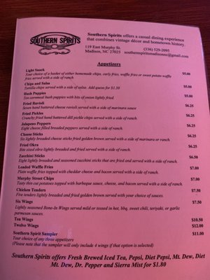 Menu photo 7 Southern Spirits Madison, NC Menu photo 7 Southern Spirits Madison, NC