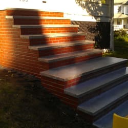 Gaeta Masonry - Big beautiful set of brick stairs with granite treads