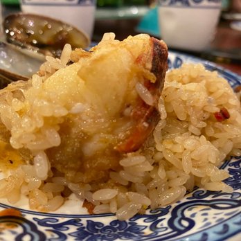 Congee Village - A bite of the Lobster with Sticky Rice - Cantonese Near Me - Flushing, New York