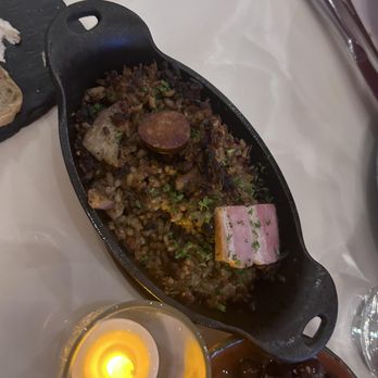 Petiscos - Duck fried rice: super crispy with slices of duck. Smaller than I thought in mini cast iron like boat but oh so good. 4.5 stars - Portuguese Near Me - San Jose, California Petiscos - Duck fried rice: super crispy with slices of duck. Smaller than I thought in mini cast iron like boat but oh so good. 4.5 stars - Portuguese Near Me - San Jose, California