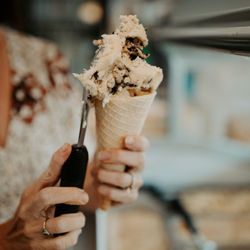 Hand scoop gelato in house-made waffle cones