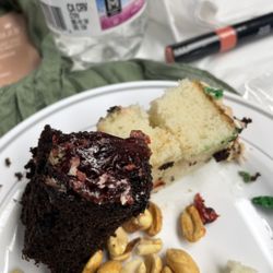 A Piece of Cake by Ybarra's - Jarred jam filling, not fresh strawberry.